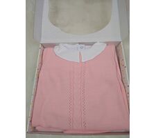 Saída Maternidade menina Rosa  Tricô Trança 3 peças - 42053