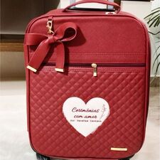 Mala Estilosa Vermelha com Rodinhas