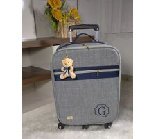 Kit Personalizado Linho cinza com azul marinho - 75871